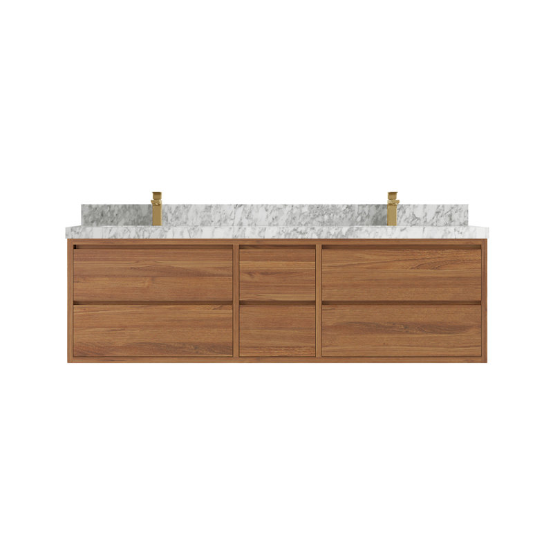 Willow Collections Madison 72'' Double Bathroom Vanity with Marble Top